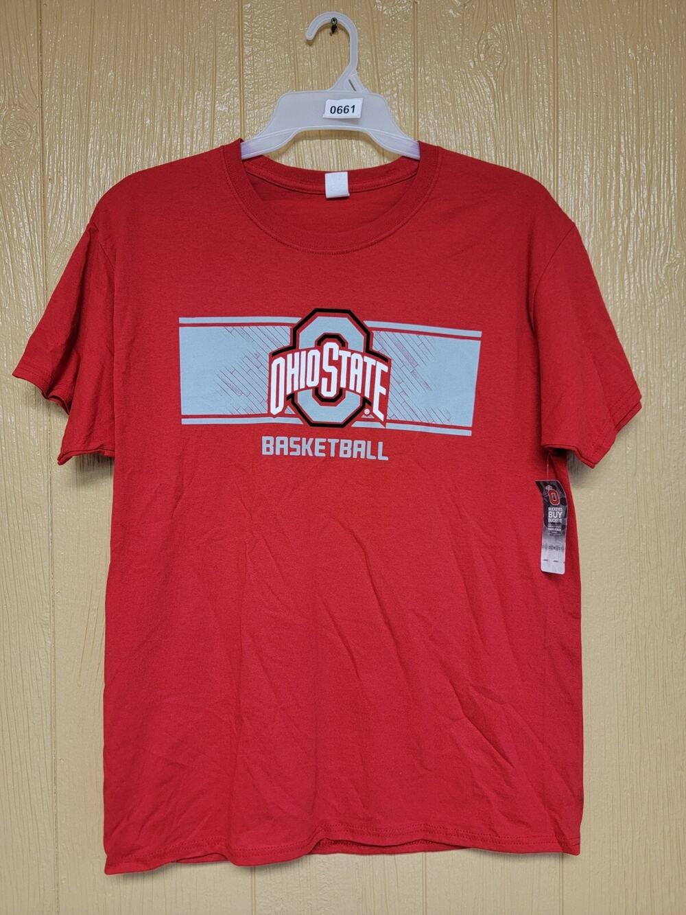 Hanes Mens Ohio State Basketball T-Shirt sz Large Red Gray